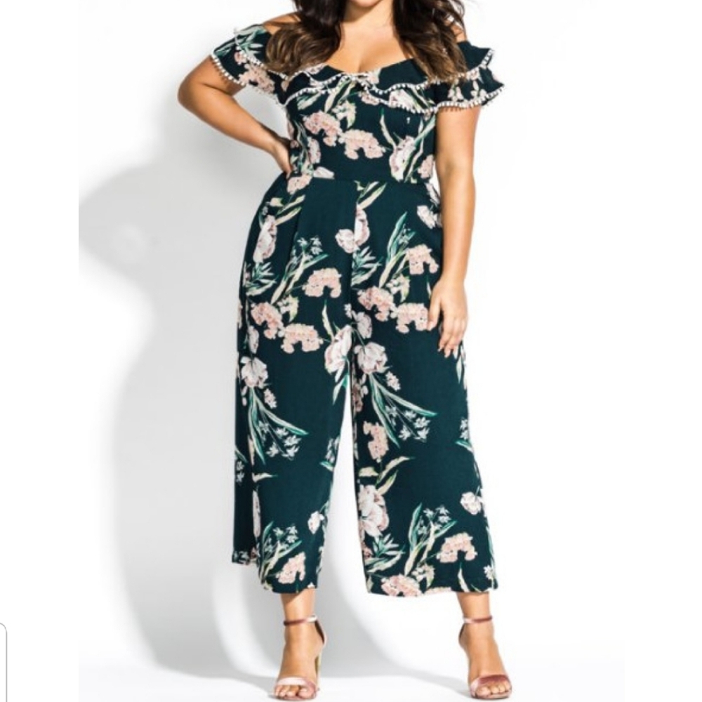 City Chic - Fresh Field Jumpsuit - emerald
